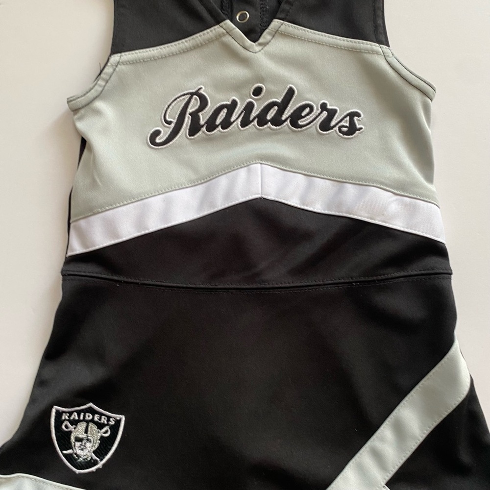 Raiders Cheerleading Dress Size 2T Reebok With Leggings Outfit Black Gray Girls - Picture 7 of 16